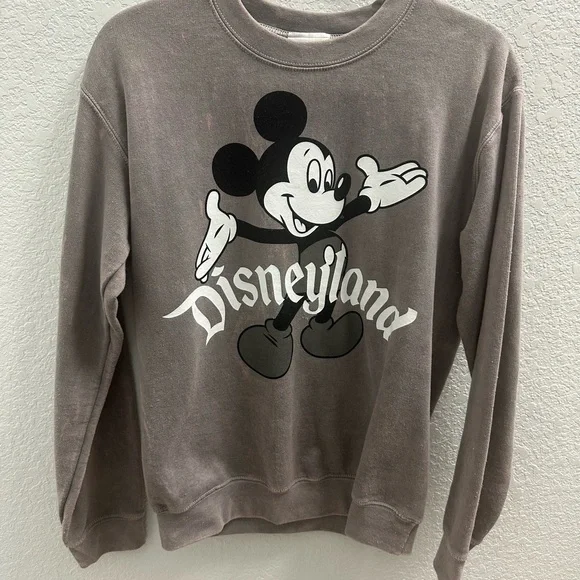 Disney Gray Crewneck Sweater with Mickey Mouse Graphic - Picture 1 of 5
